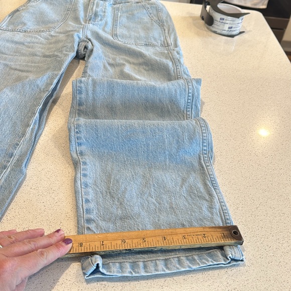 Madewell size 0 light wash Jean overall romper buttons on top - Picture 12 of 14